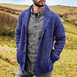 New Men's Long Sleeve Knit Sweater Blue Fits like L