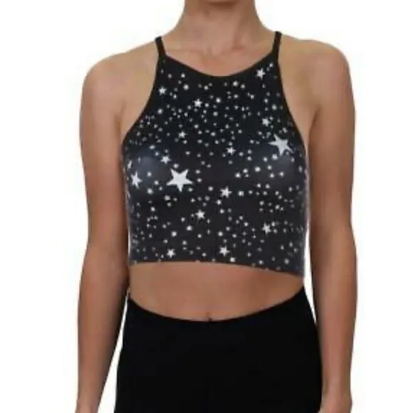 NWT Aqua Athletic Mini Star Ladder Strap Back Fitness Running Sports Bra