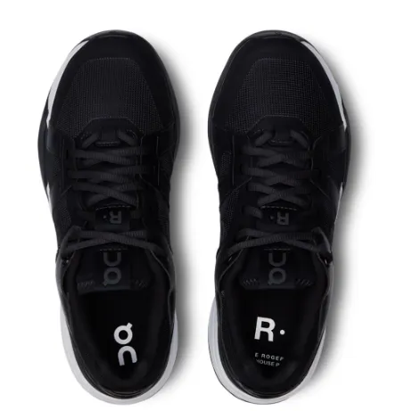 On Women's The Roger Clubhouse Pro Tennis Shoes Black and White
