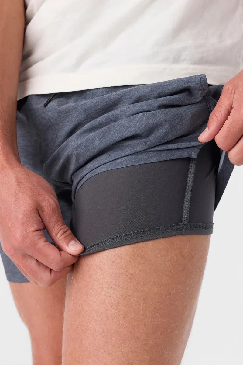 O'Neill Perform Light Lined Elastic Waist Shorts - Heather Graphite