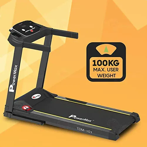 PowerMax Fitness TDM-101 2HP (4HP Peak) Motorized Treadmill with Free Installation Assistance, Home Use & Automatic Programs