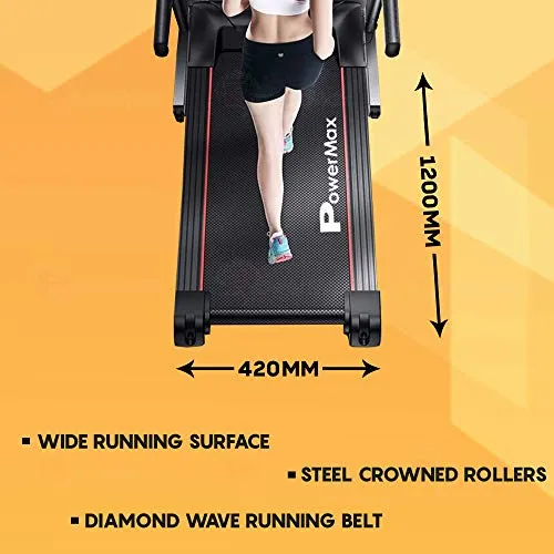 PowerMax Fitness TDM-101 2HP (4HP Peak) Motorized Treadmill with Free Installation Assistance, Home Use & Automatic Programs
