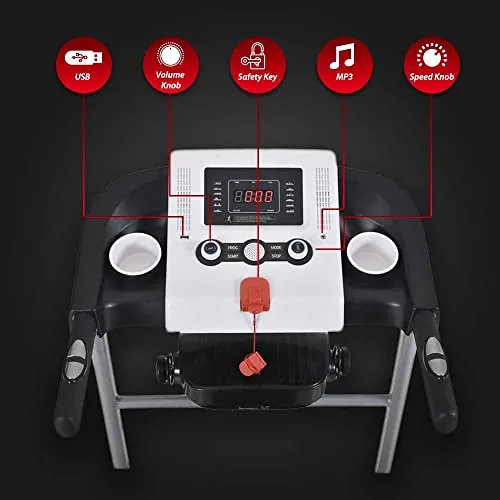 PowerMax Fitness TDM-98 (4.0HP Peak) Motorized Treadmill With USB Connection, Home Use & Heart Rate Sensors - Black