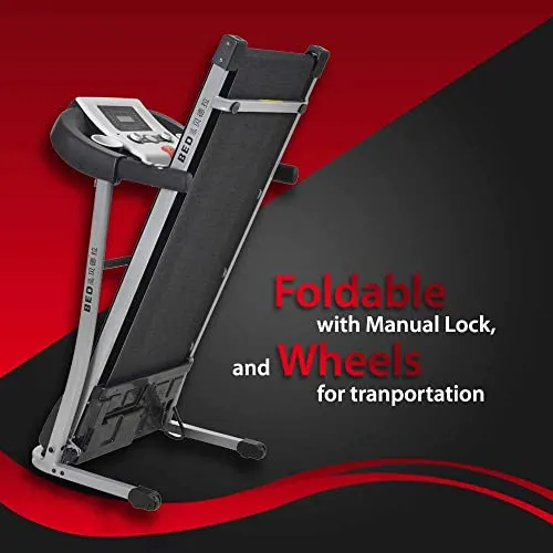 PowerMax Fitness TDM-98 (4.0HP Peak) Motorized Treadmill With USB Connection, Home Use & Heart Rate Sensors - Black