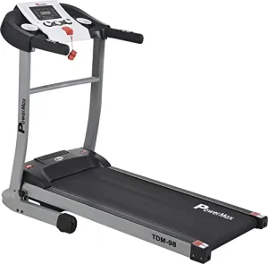 PowerMax Fitness TDM-98 (4.0HP Peak) Motorized Treadmill With USB Connection, Home Use & Heart Rate Sensors - Black