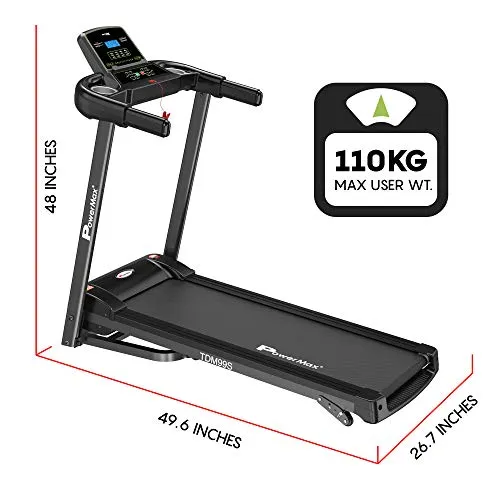 PowerMax Fitness TDM-99 2HP (4HP Peak) Motorized Treadmill with Free Installation Assistance, Home Use & Automatic Programs