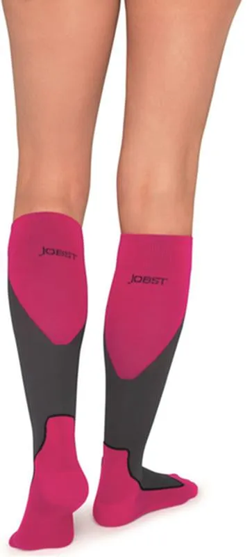PR/1 JOBST SPORT STOCKING UNISEX, 15-20MMHG, LG, PINK/GREY , CLOSED TOE