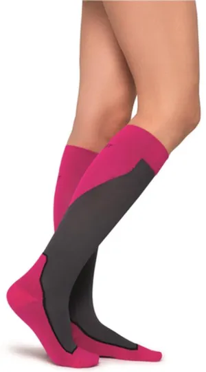 PR/1 JOBST SPORT STOCKING UNISEX, 15-20MMHG, LG, PINK/GREY , CLOSED TOE
