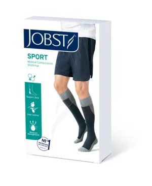 PR/1 JOBST SPORT STOCKING UNISEX, 20-30MMHG, LG, WHITE/GREY, CLOSED TOE