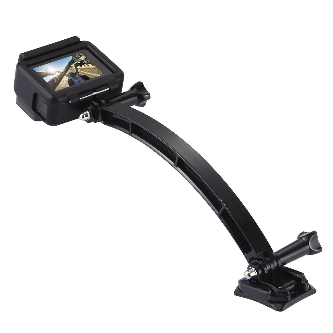 PULUZ Outdoor Motorcycle Cycling Helmet Extension Arm Set for GoPro HERO5 HERO4 Session HERO 5 4 3  3 2 1 black