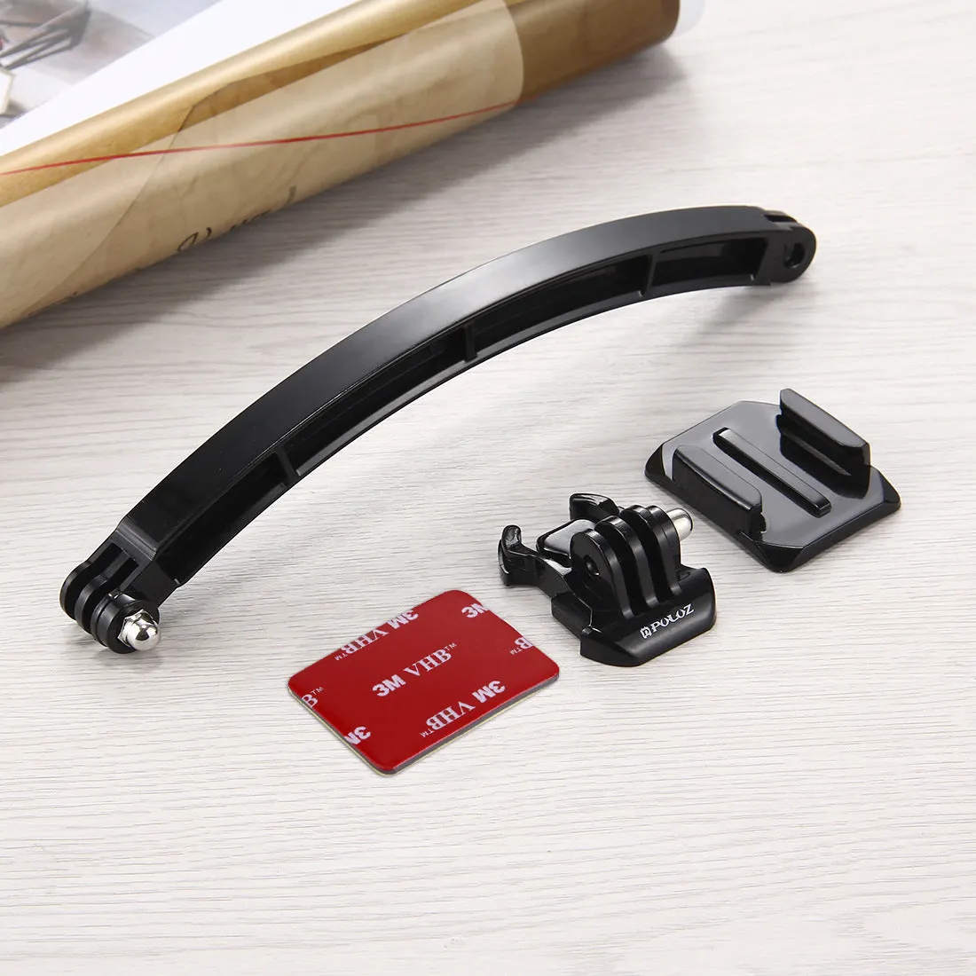 PULUZ Outdoor Motorcycle Cycling Helmet Extension Arm Set for GoPro HERO5 HERO4 Session HERO 5 4 3  3 2 1 black