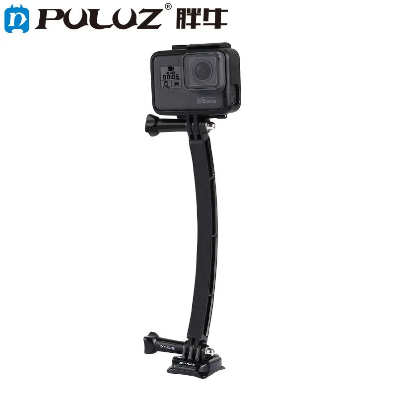 PULUZ Outdoor Motorcycle Cycling Helmet Extension Arm Set for GoPro HERO5 HERO4 Session HERO 5 4 3  3 2 1 black