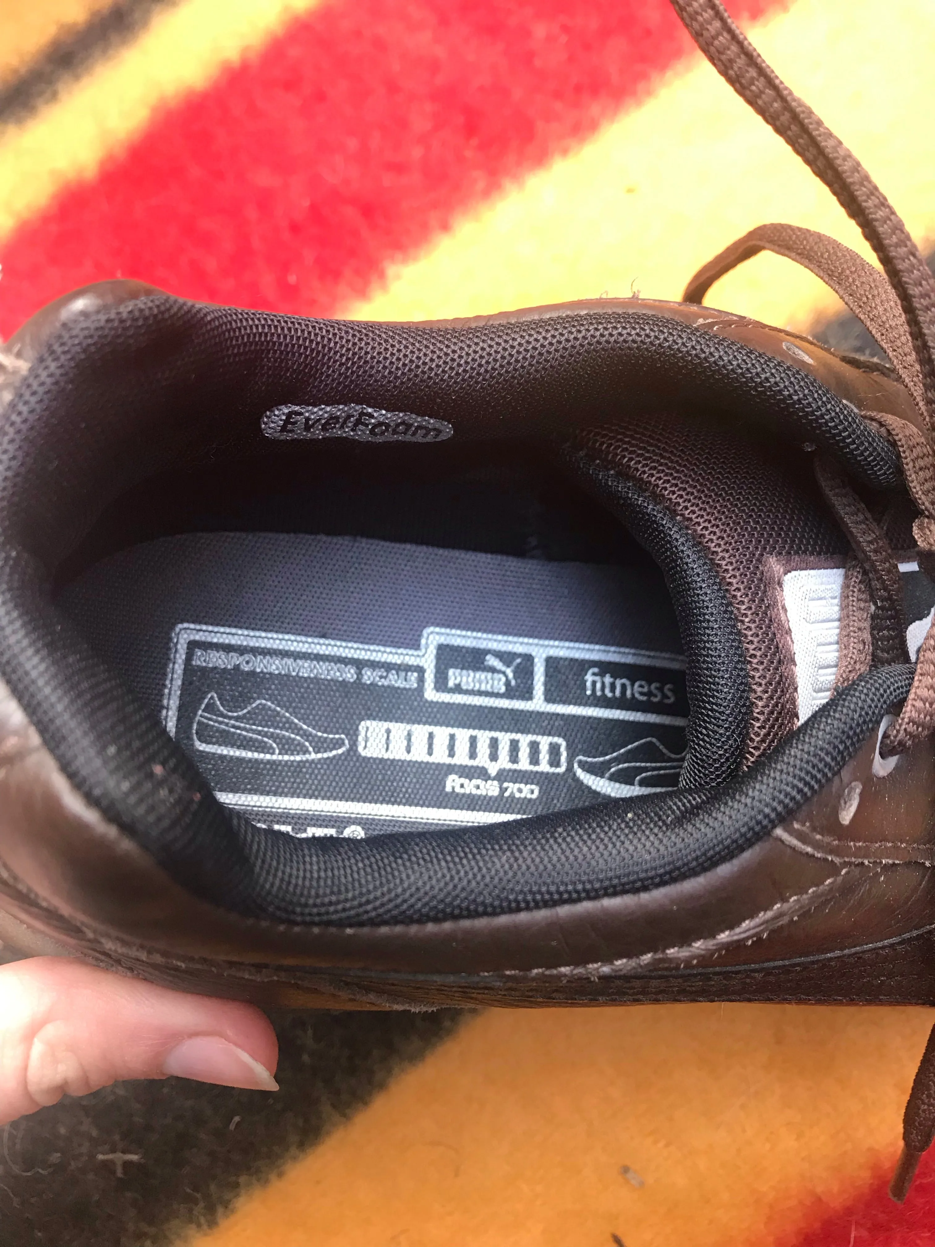 puma brown in hand running shoes size 7.5 FREE POSTAGE ✅
