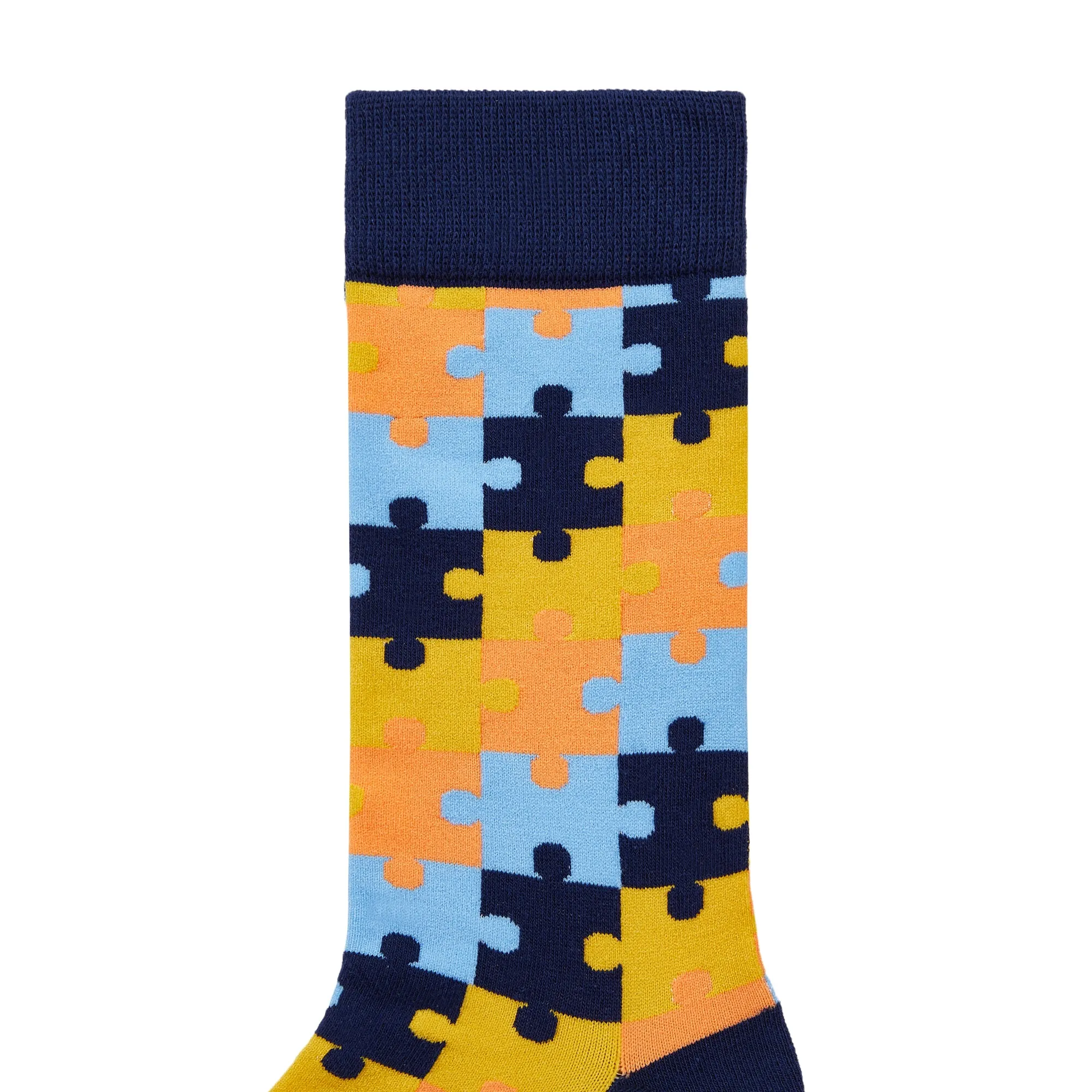 Puzzle Printed Crew Length Socks