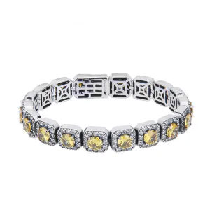 Real Solid 925 Sterling Silver Bracelet Diamond Tennis Chain Beautiful Punk Jewelry 7.1"-8.7"
