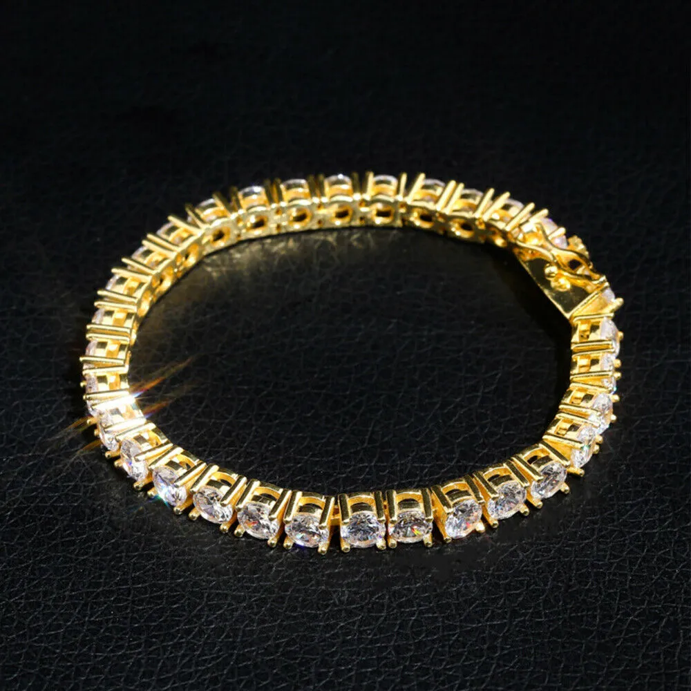 Real Solid 925 Sterling Silver Bracelets Cubic Zirconia Tennis Chain Fashion Jewelry 7" 8"