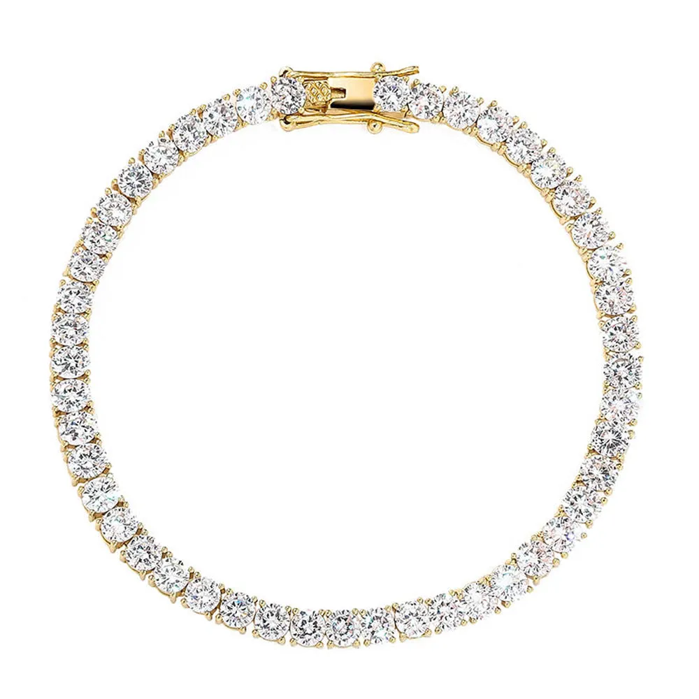 Real Solid 925 Sterling Silver Bracelets Cubic Zirconia Tennis Chain Fashion Jewelry 7" 8"
