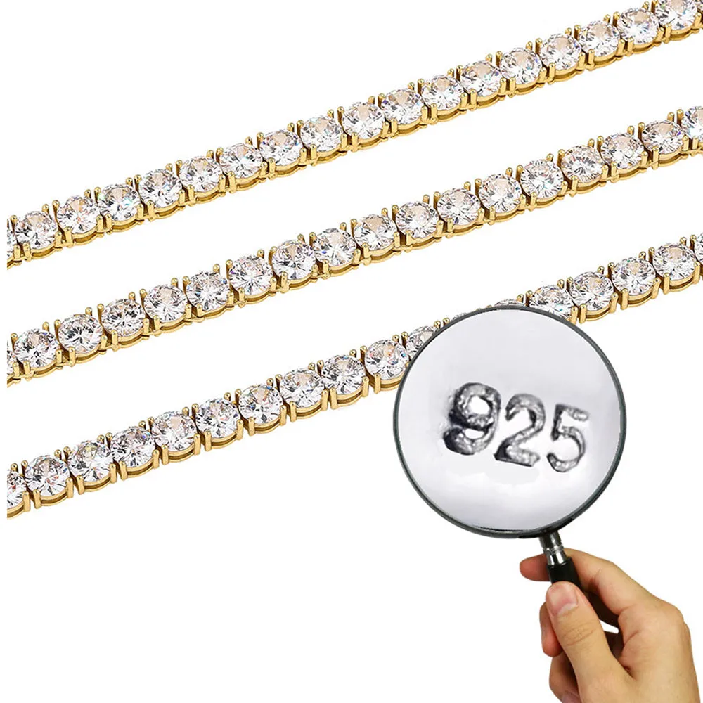 Real Solid 925 Sterling Silver Bracelets Cubic Zirconia Tennis Chain Fashion Jewelry 7" 8"