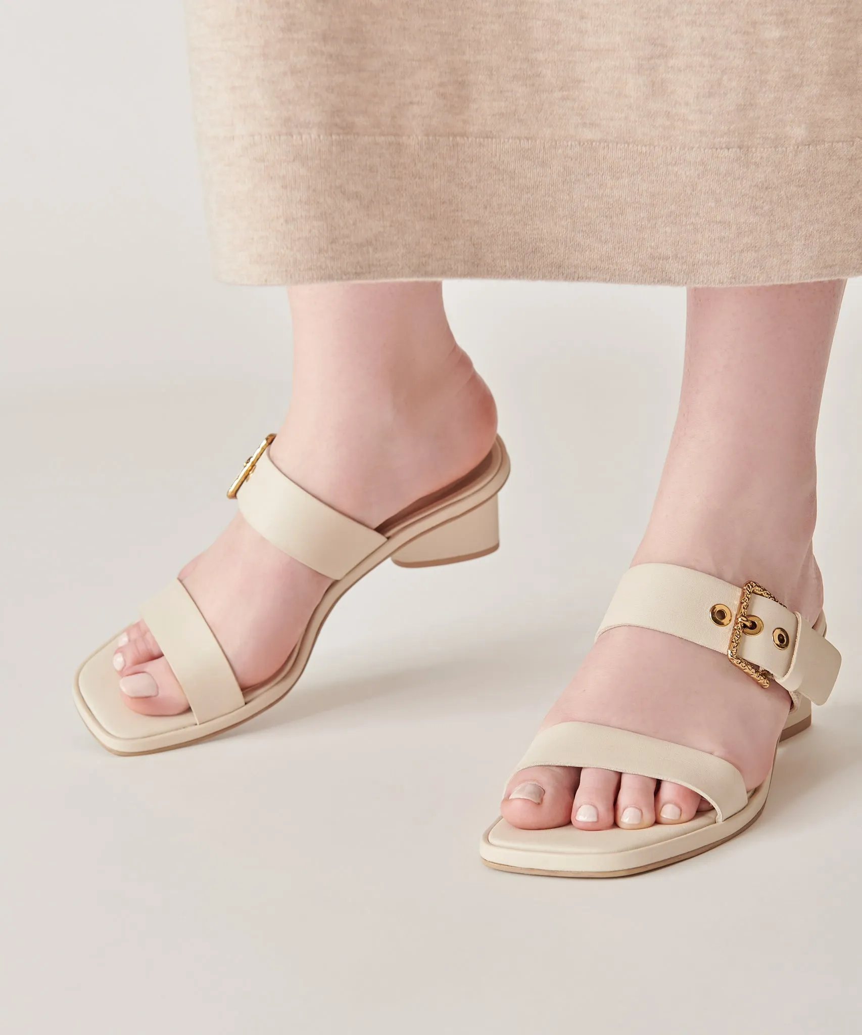RIVA SANDALS IVORY LEATHER
