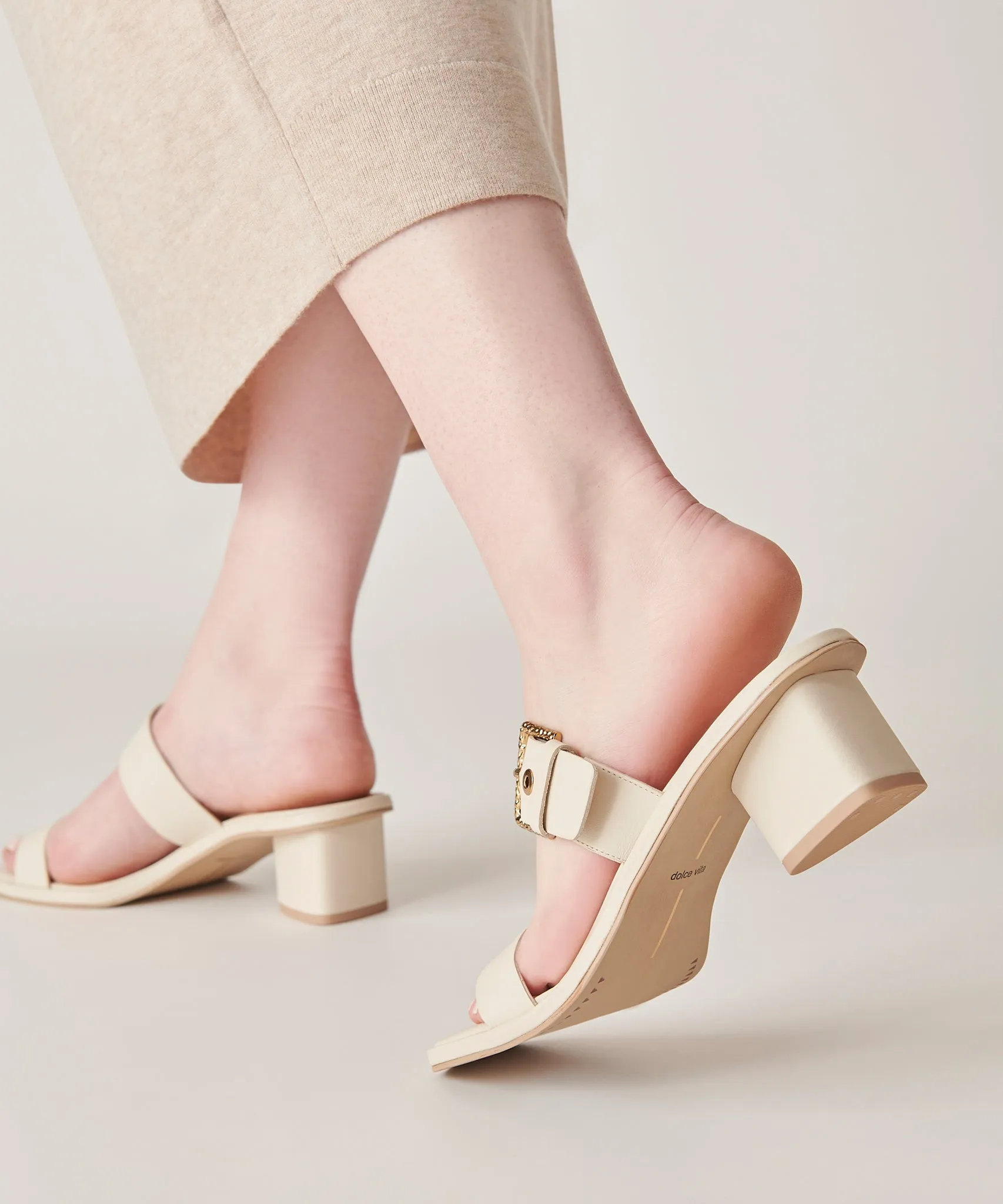 RIVA SANDALS IVORY LEATHER