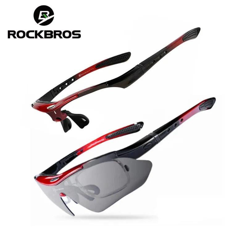 RockBros Cycling Glasses Frame Polarized 29g Goggles Eyewear 5 Lens Polarized Cycling Sun Glasses Outdoor Sports Bicycle Glasses