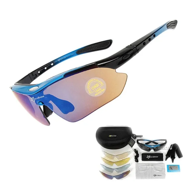 RockBros Cycling Glasses Frame Polarized 29g Goggles Eyewear 5 Lens Polarized Cycling Sun Glasses Outdoor Sports Bicycle Glasses