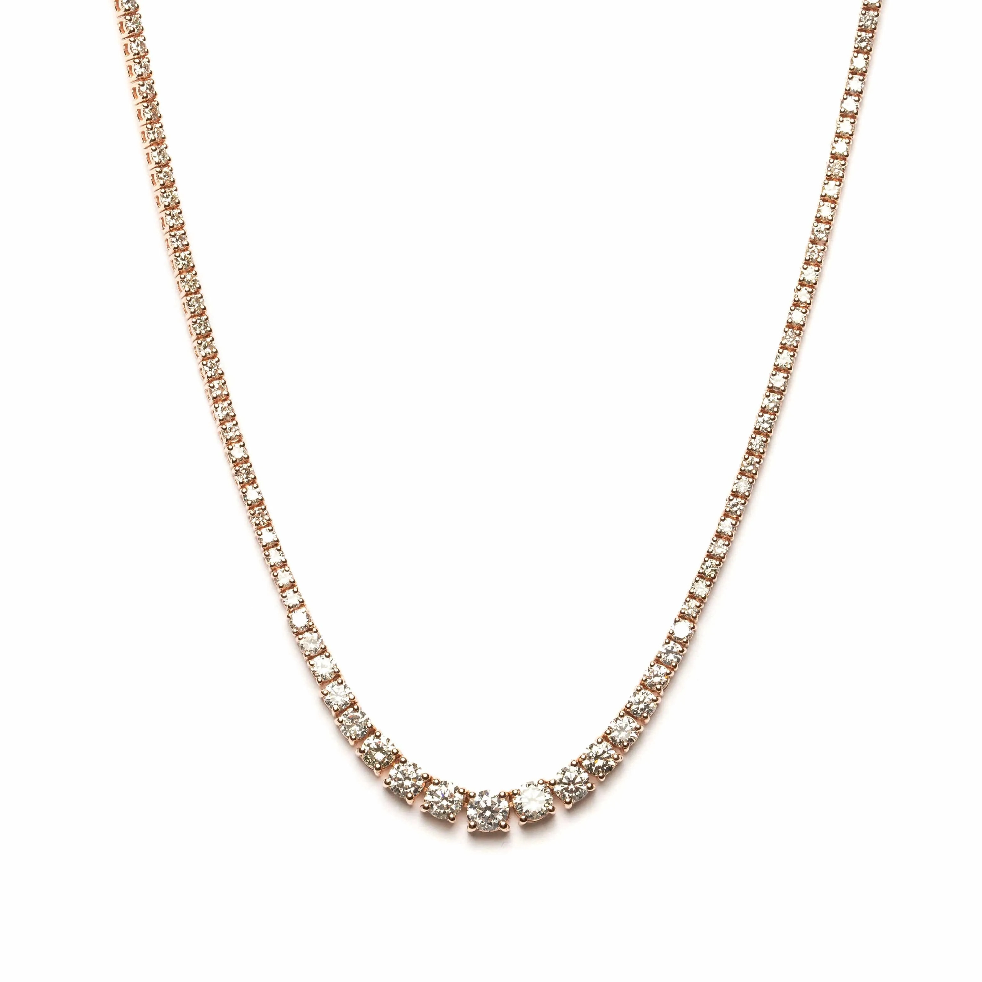Rose Gold Graduated Tennis Necklace