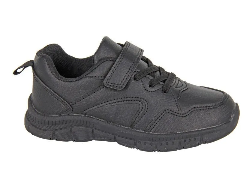 Route 21 B407A Boys Touch Fastening Lace Trainer Shoe