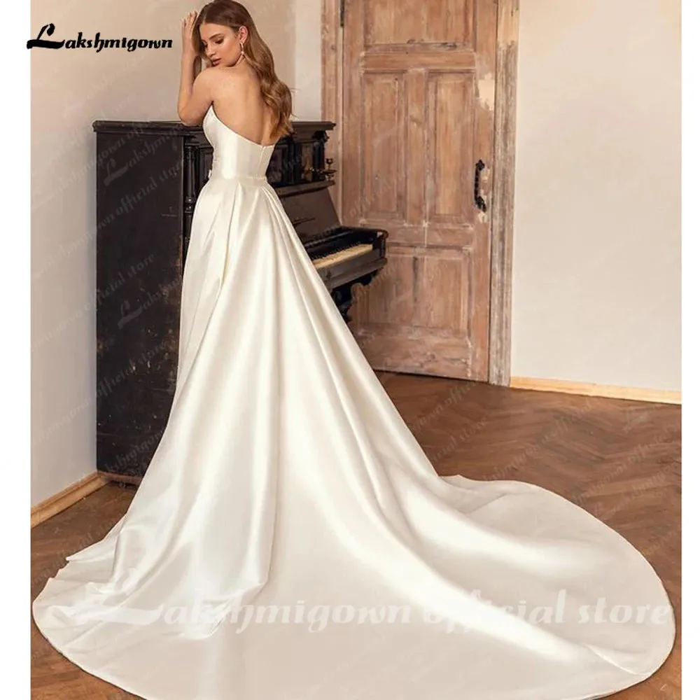 Roycebridal Ivory A Line Court Train Boho Wedding Dresses For Women 2025 Bridal Party Evening Gown Robe de mariee