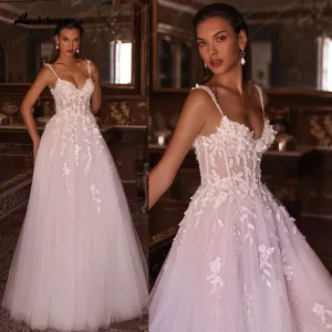 Roycebridal Lace Boho A Line Beach Wedding Dress for Women Wedding Gown for Bride vestido casamento civil