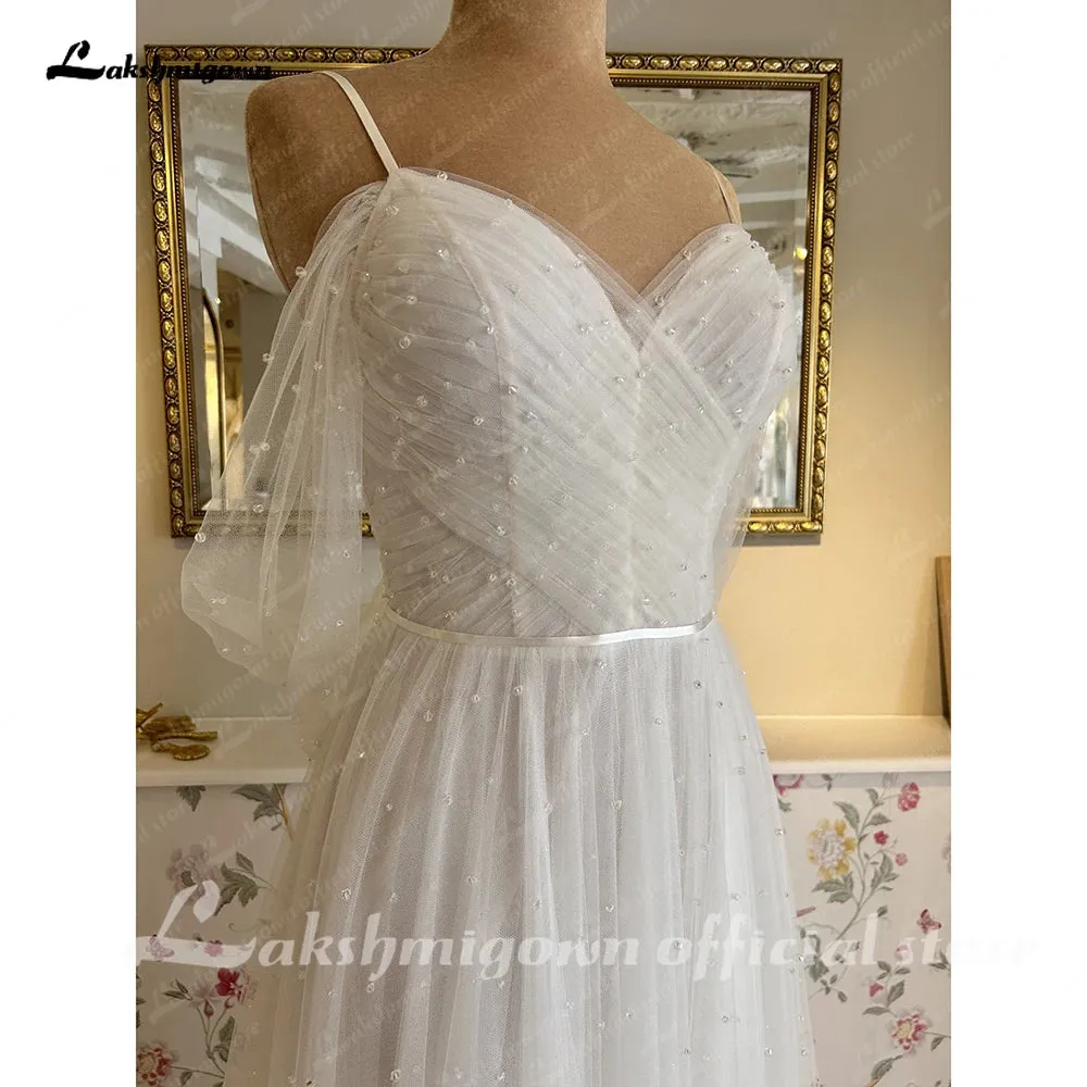 Roycebridal Roycebridal A Line Tulle Beach Wedding Dresses Robe de marie Spaghetti Straps 2024 Vestidos Long Boho Bridal Gowns