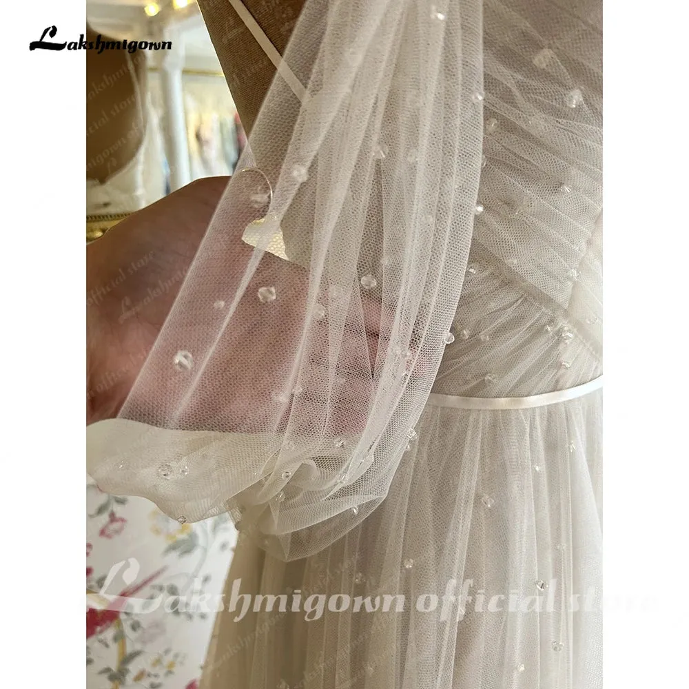 Roycebridal Roycebridal A Line Tulle Beach Wedding Dresses Robe de marie Spaghetti Straps 2024 Vestidos Long Boho Bridal Gowns