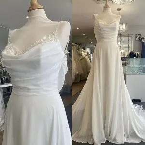 Roycebridal Simple Chiffon Wedding Dresses with Court Train Lace Straps A Line Bridal Gowns Robe boheme abito sposa
