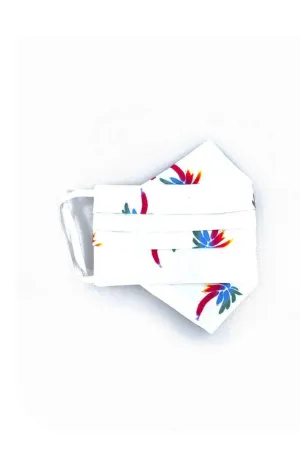 Safely Sip Mask in Rainbow Palms Print