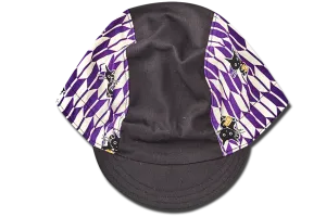 Sashiko Arrow and Cats PURPLE Cycling Cap