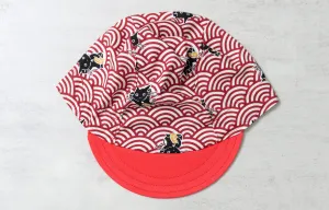 Sashiko Cats Maroon Cycling Cap Ver 1.0