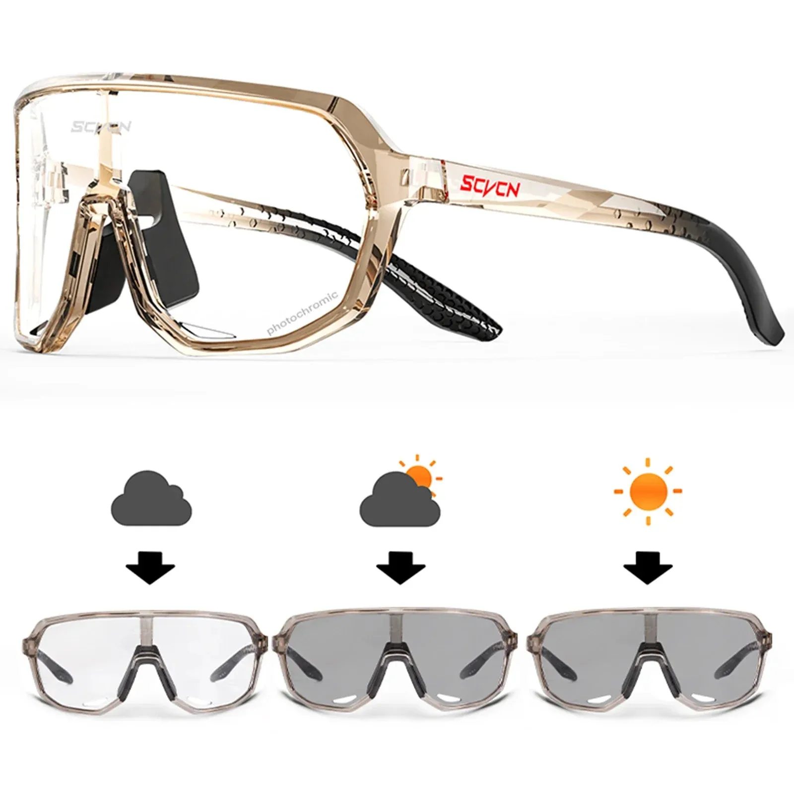 SCVCN Photochromic Cycling Sunglasses