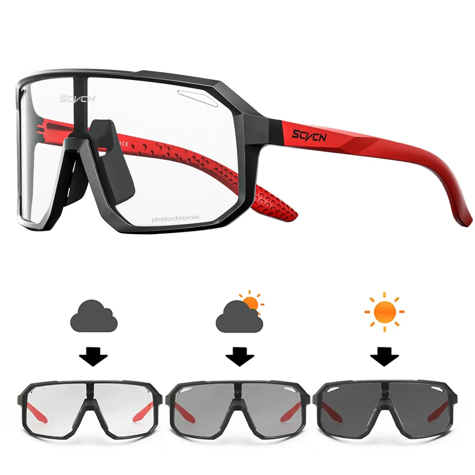 SCVCN Photochromic Cycling Sunglasses