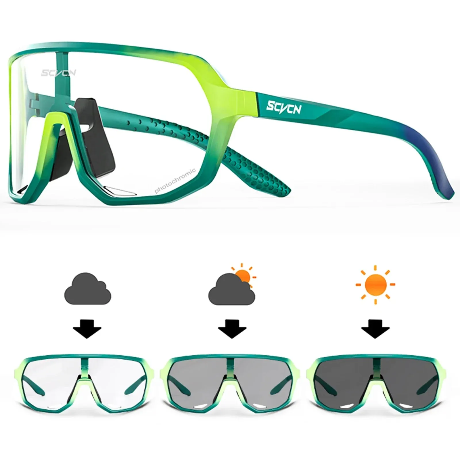 SCVCN Photochromic Cycling Sunglasses