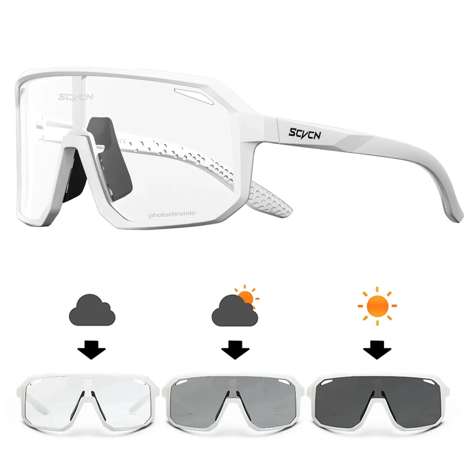SCVCN Photochromic Cycling Sunglasses