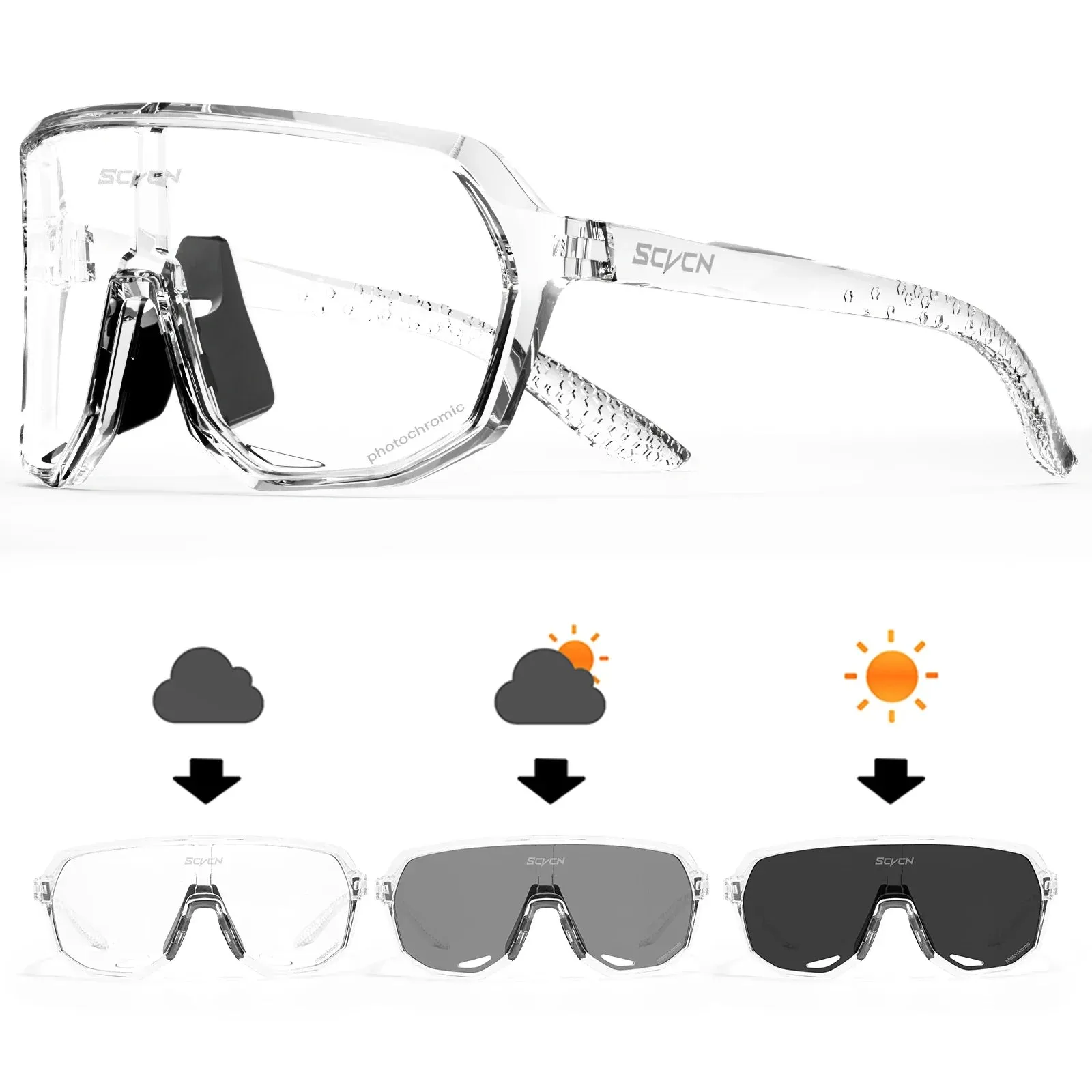 SCVCN Photochromic Cycling Sunglasses