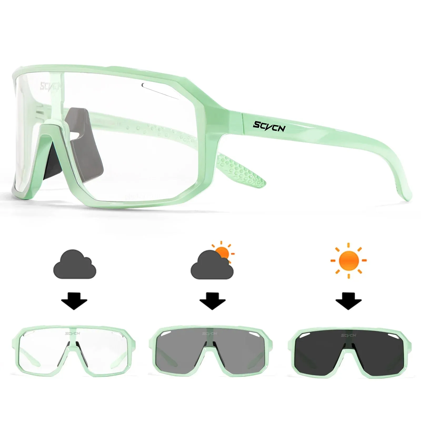 SCVCN Photochromic Cycling Sunglasses