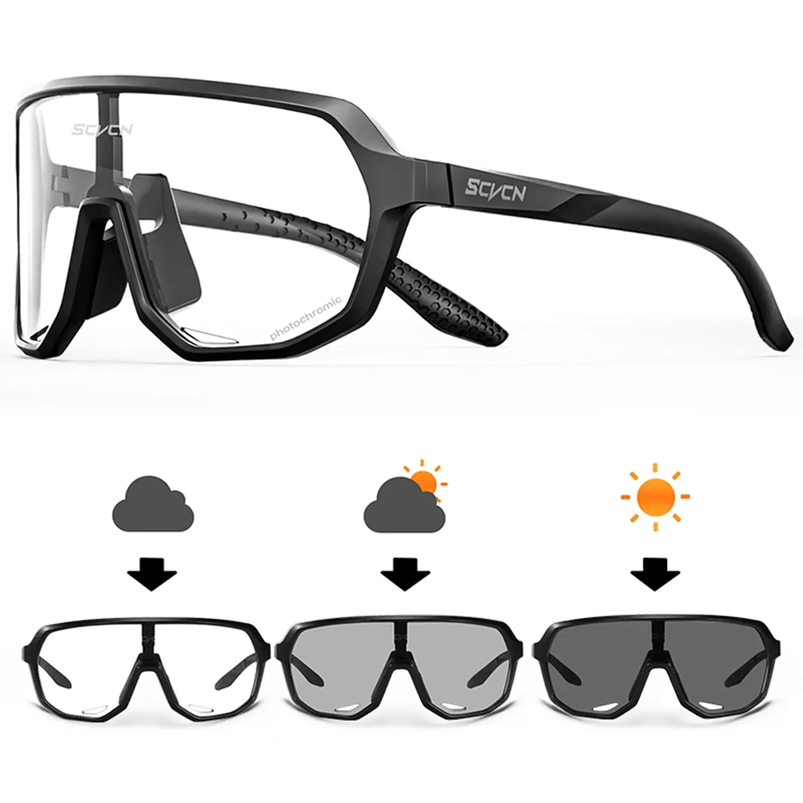 SCVCN Photochromic Cycling Sunglasses
