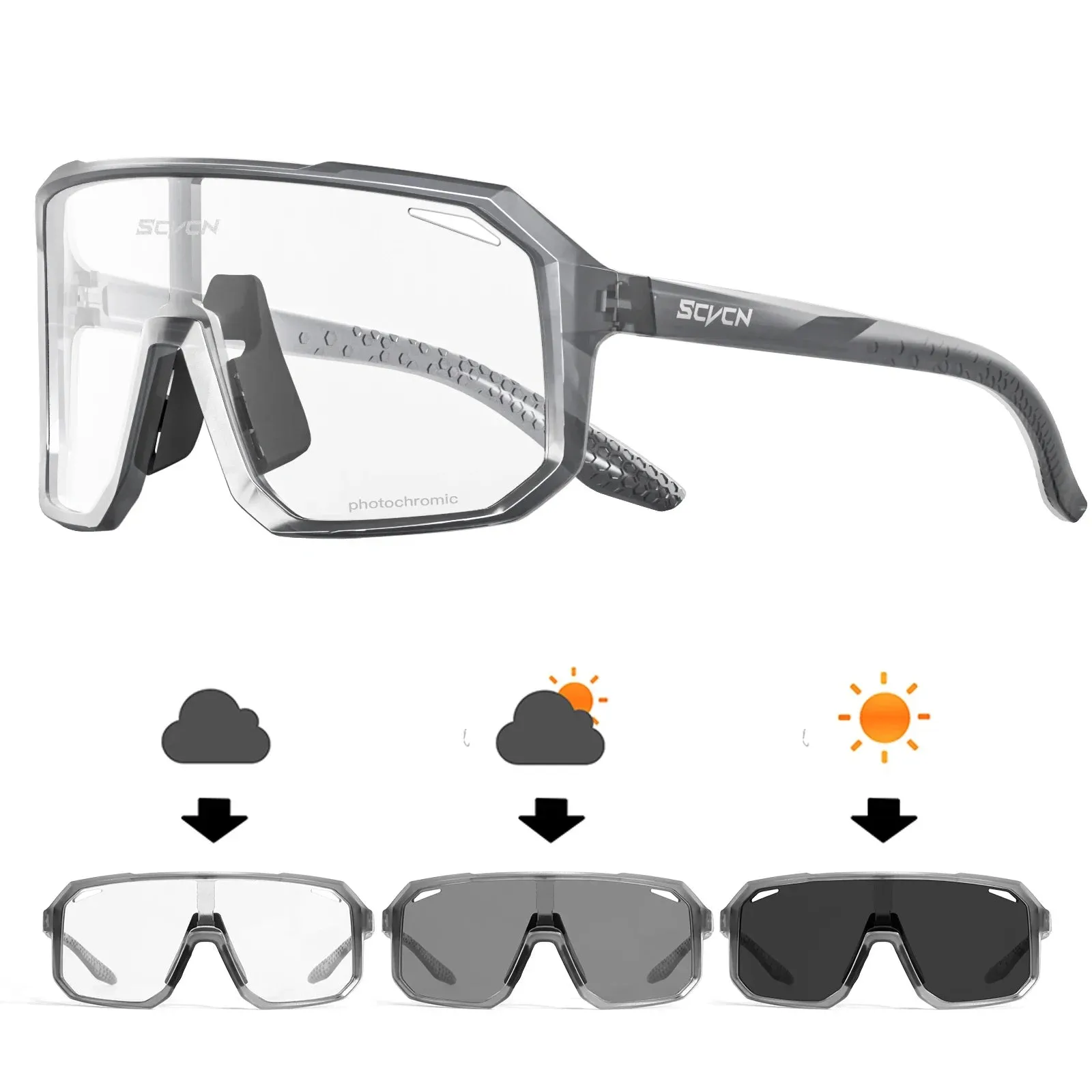 SCVCN Photochromic Cycling Sunglasses