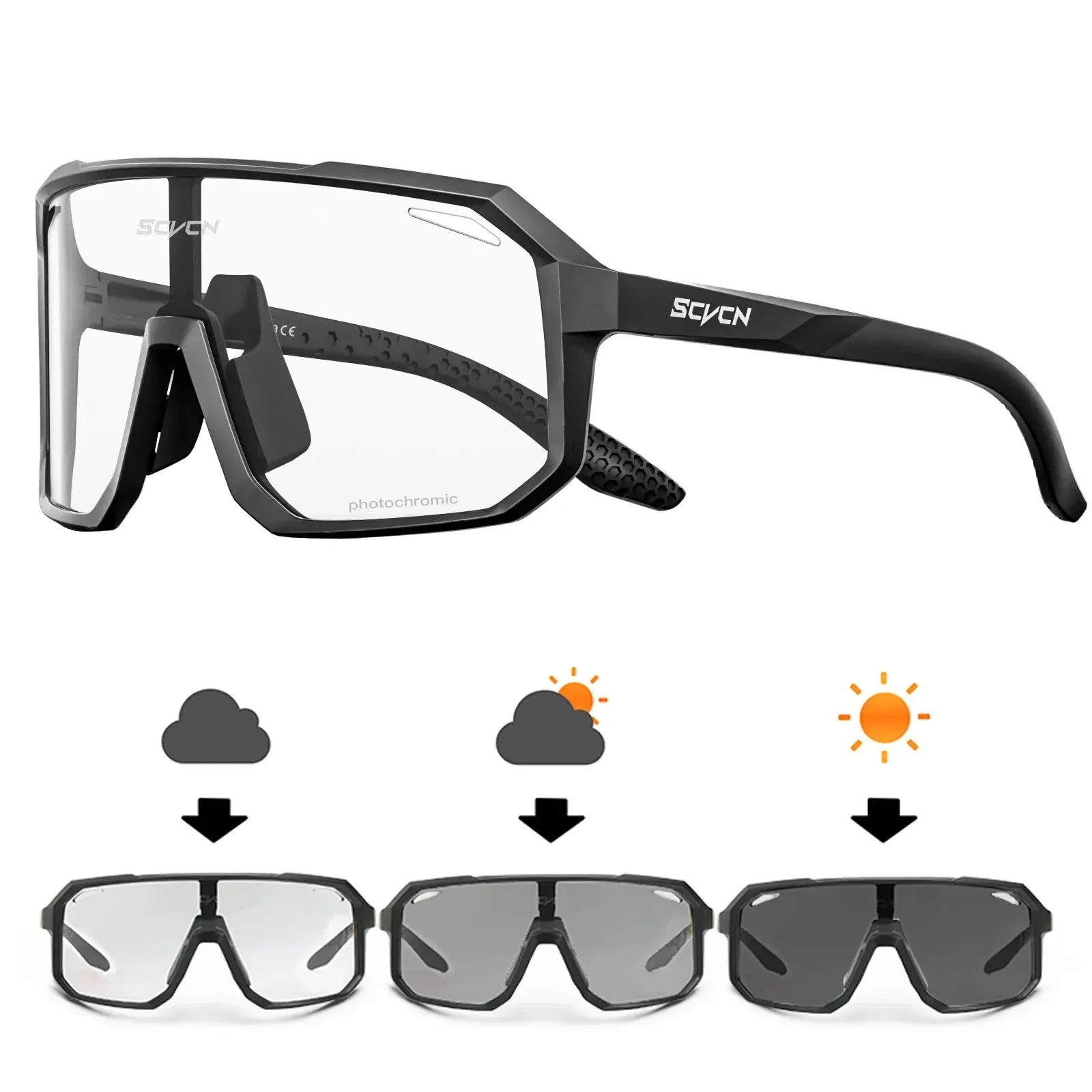 SCVCN Photochromic Cycling Sunglasses
