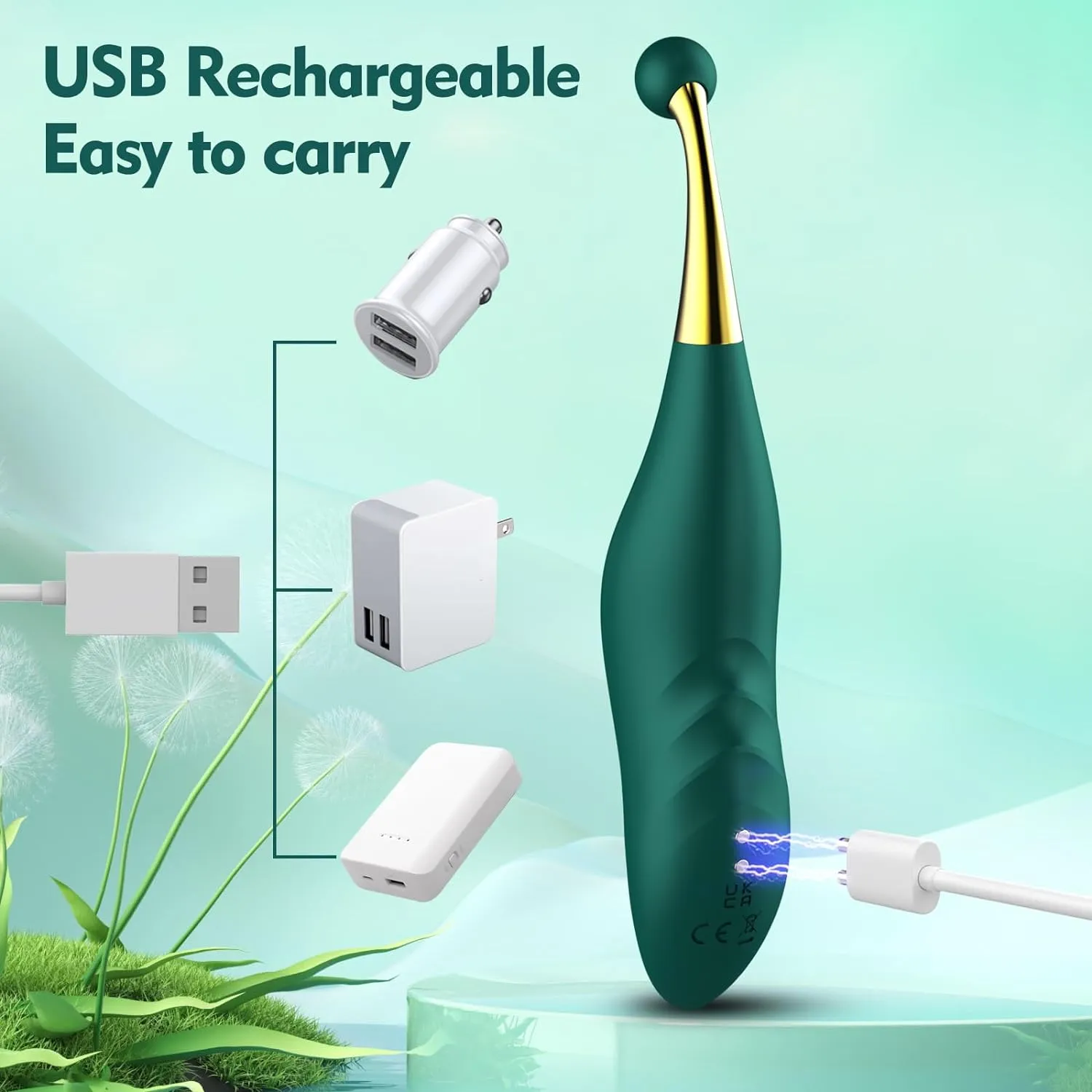 Sensual Clit Teaser Rechargeable Pinpoint Powerful Vibrator with LCD Screen Display