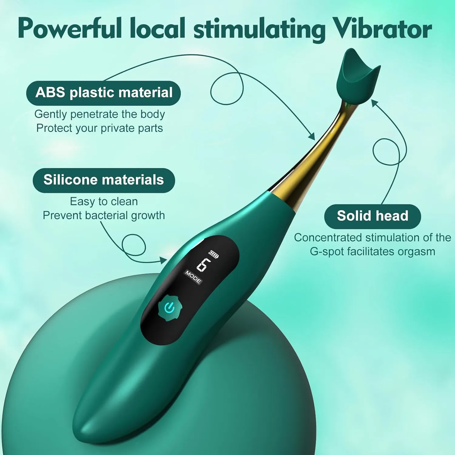 Sensual Clit Teaser Rechargeable Pinpoint Powerful Vibrator with LCD Screen Display