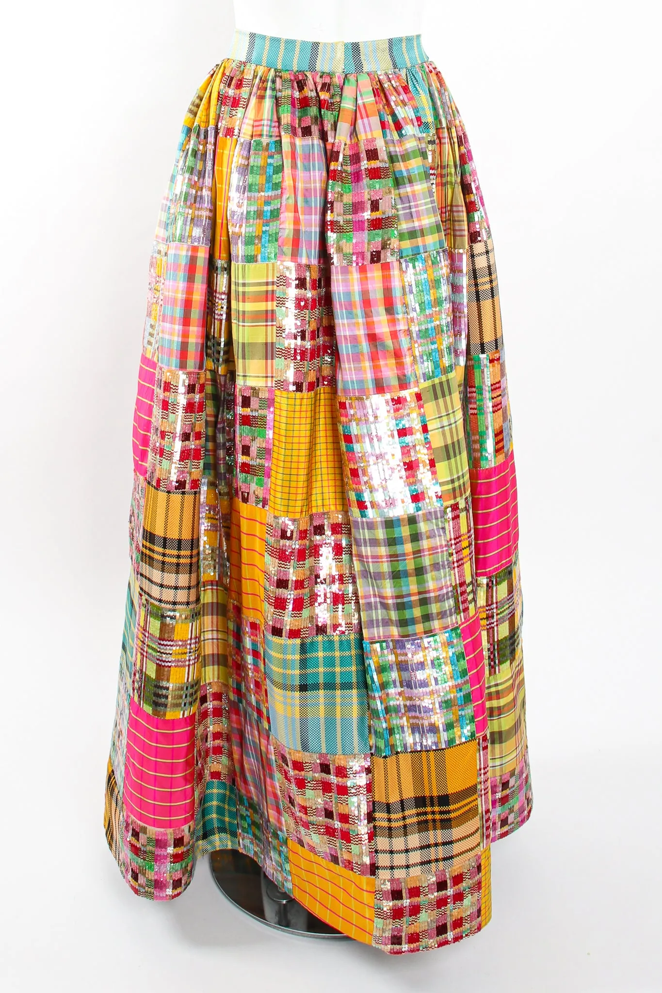 Sequin Silk Patchwork Ball Skirt