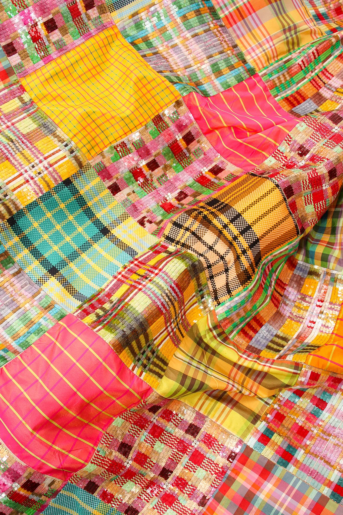 Sequin Silk Patchwork Ball Skirt