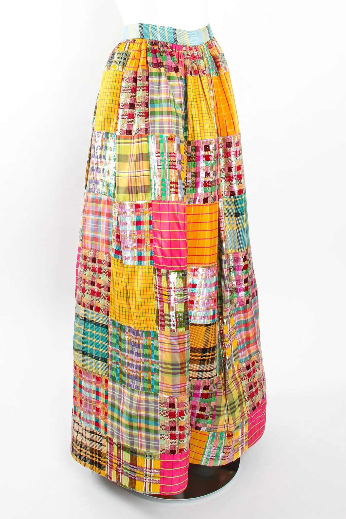 Sequin Silk Patchwork Ball Skirt
